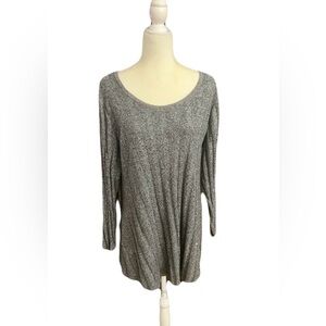 Style & Co Heathered Grey Scoop Neck Tunic Sweater.